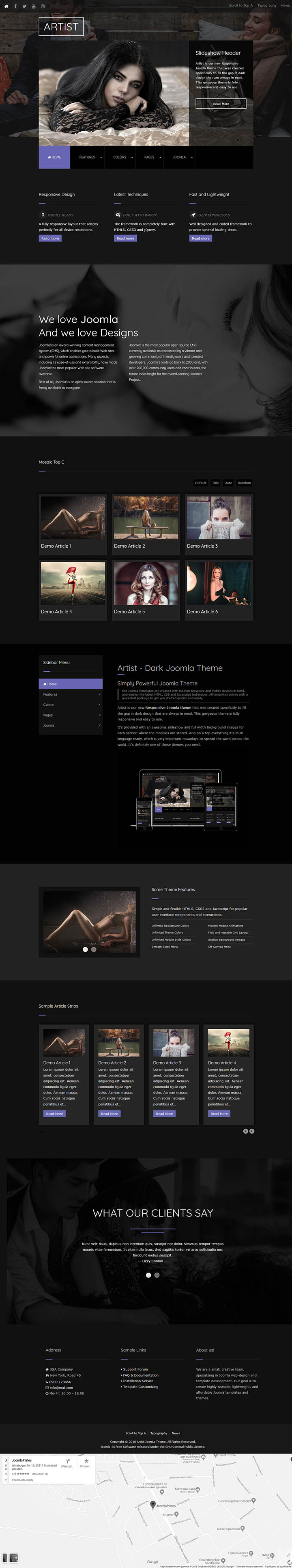 Joomla шаблон JoomlaPlates Artist