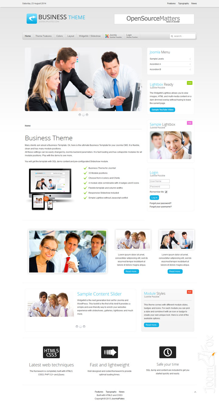 Joomla шаблон JoomlaPlates Business Theme