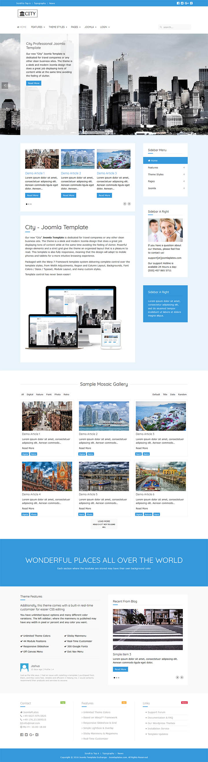 Joomla шаблон JoomlaPlates City
