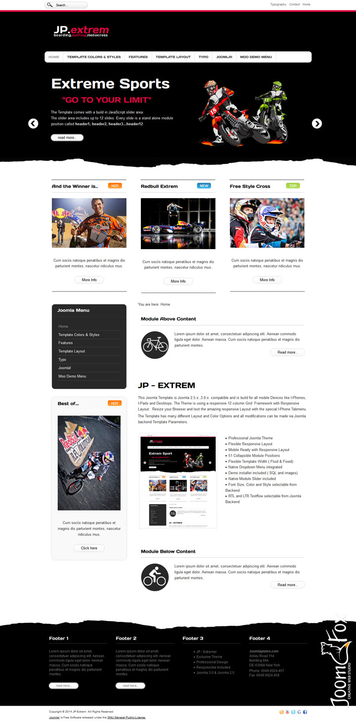 Joomla шаблон JoomlaPlates Extrem