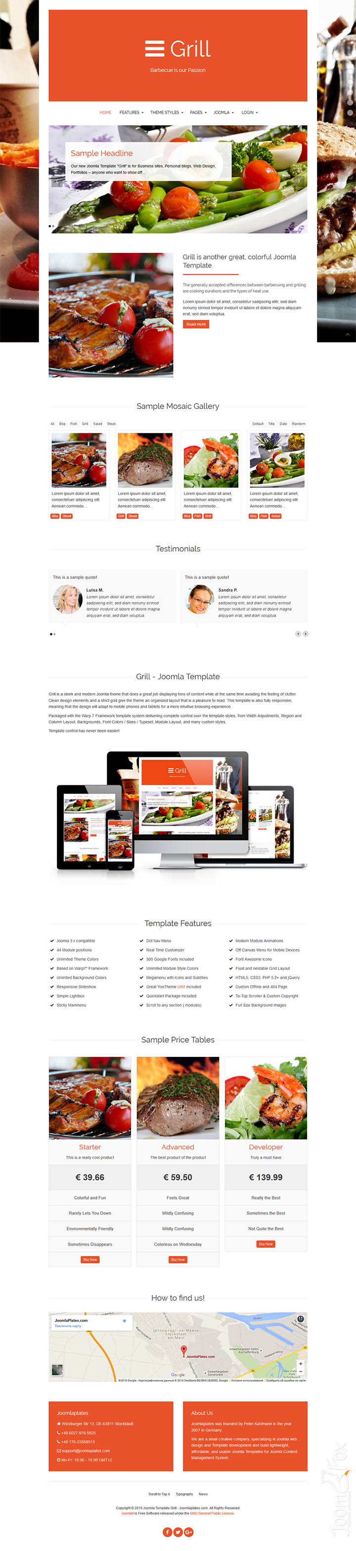 Joomla шаблон JoomlaPlates Grill