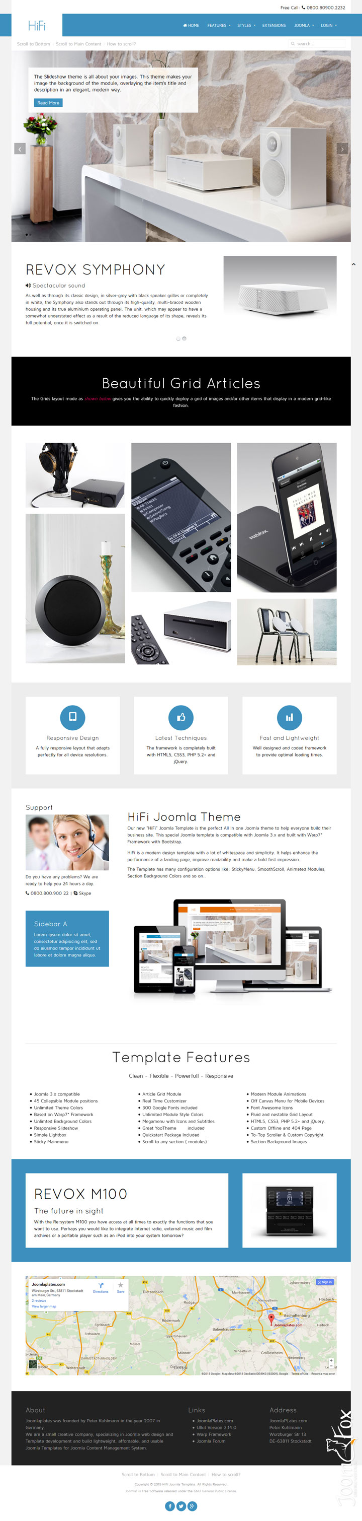 Joomla шаблон JoomlaPlates HiFi