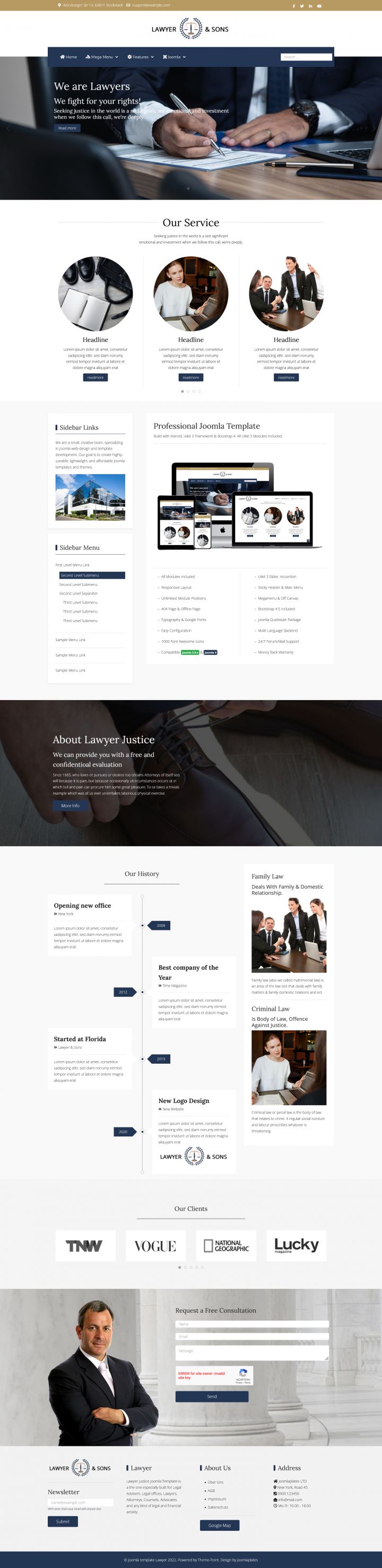 Joomla шаблон JoomlaPlates Lawyer