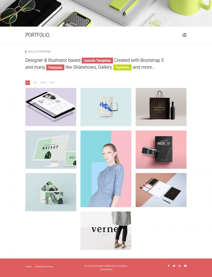 Joomla шаблон JoomlaPlates Portfolio