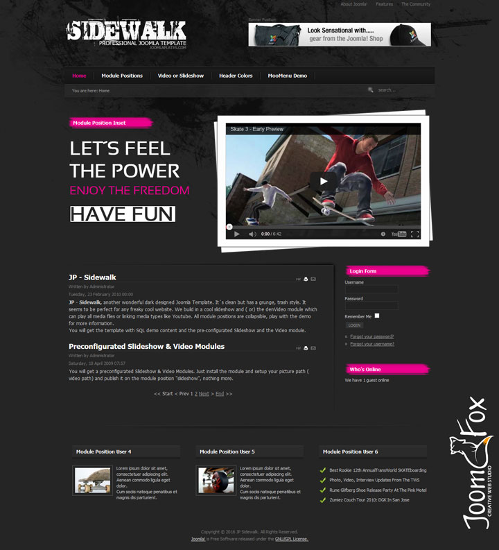 Joomla шаблон JoomlaPlates Sidewalk