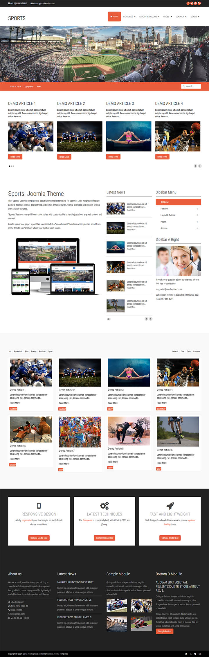 Joomla шаблон JoomlaPlates Sports