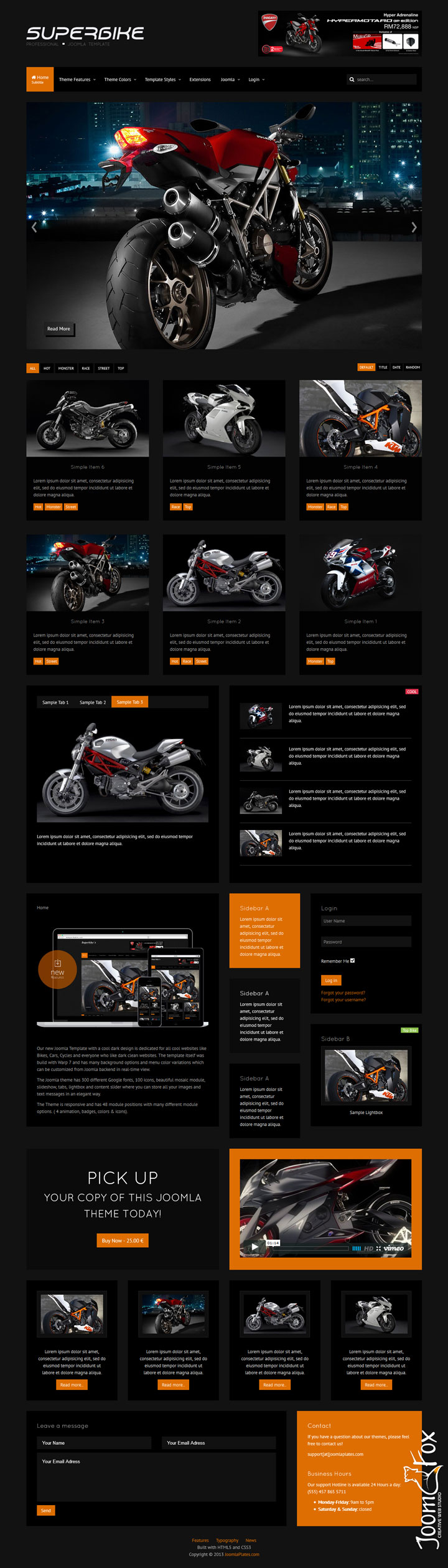 Joomla шаблон JoomlaPlates Superbike