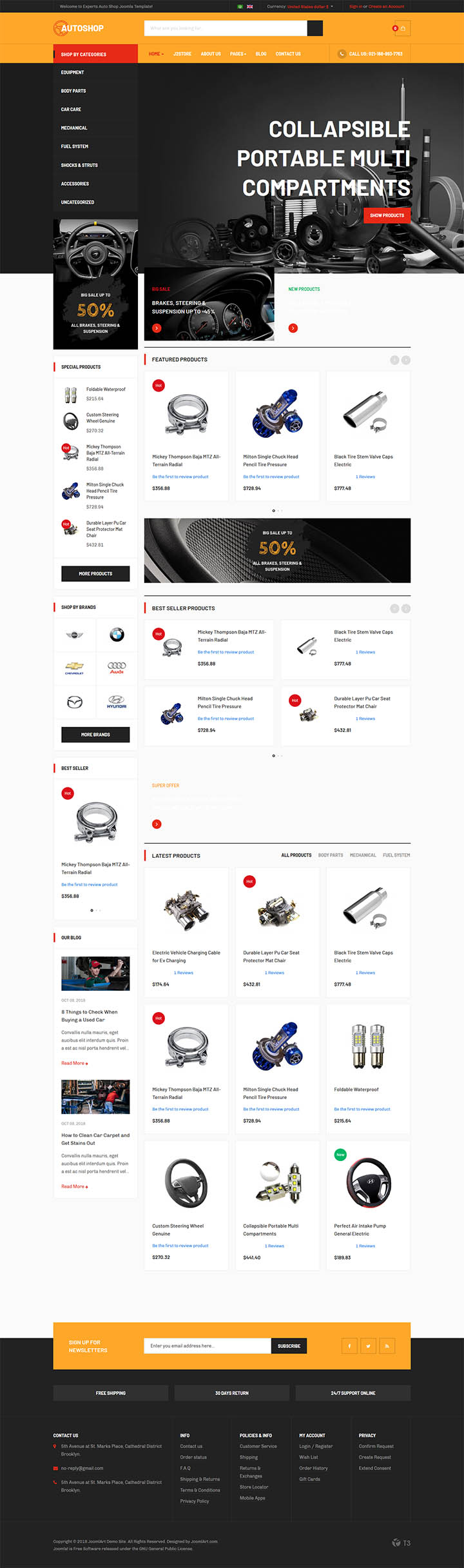 Joomla шаблон JoomlArt Autoshop