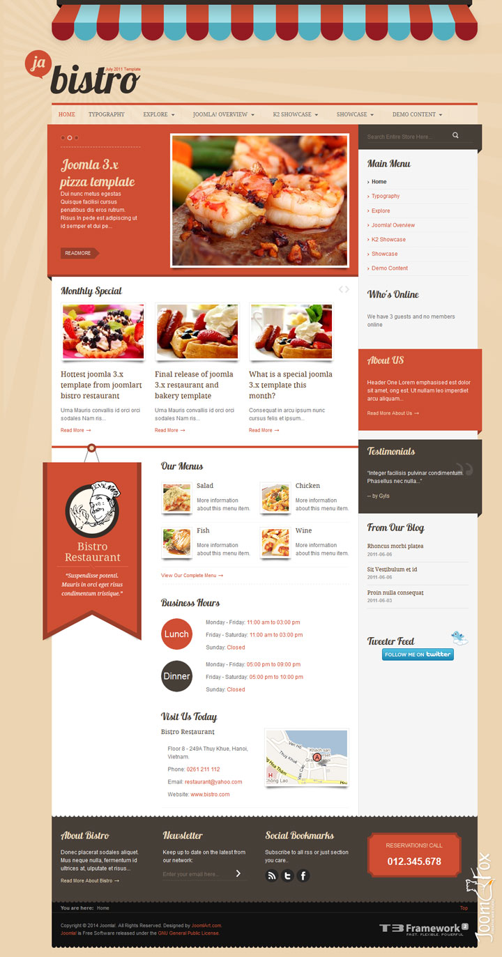 Joomla шаблон JoomlArt Bistro