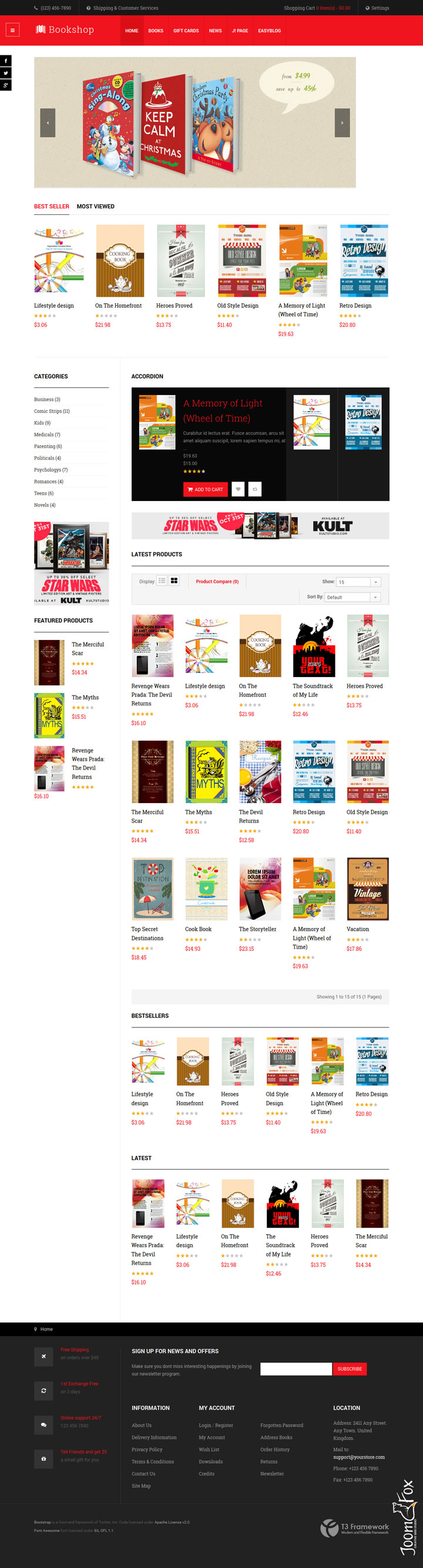 Joomla шаблон JoomlArt Bookshop