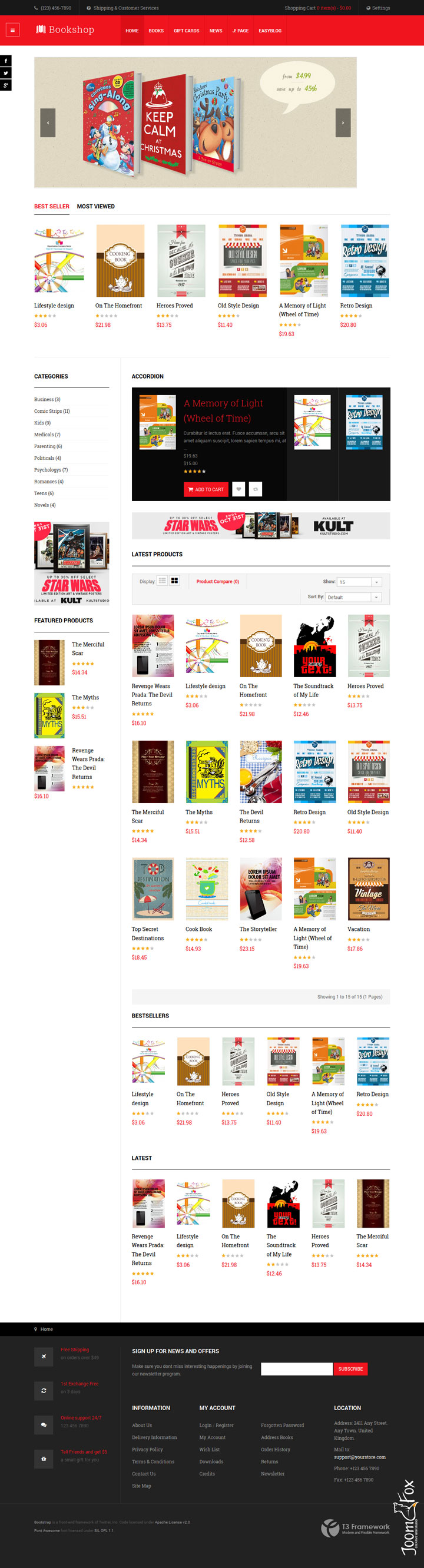 Joomla шаблон JoomlArt Bookshop