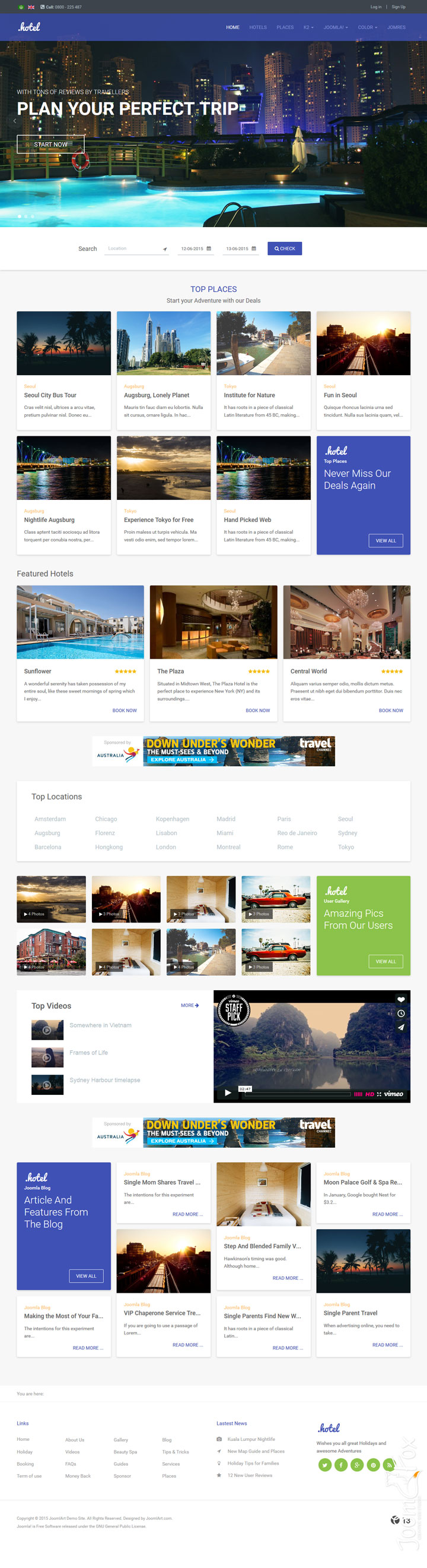 Joomla шаблон JoomlArt Hotel