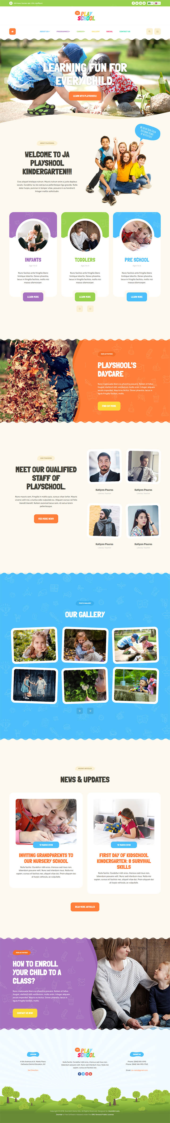 Шаблон для Joomla JoomlArt Playschool скачать бесплатно