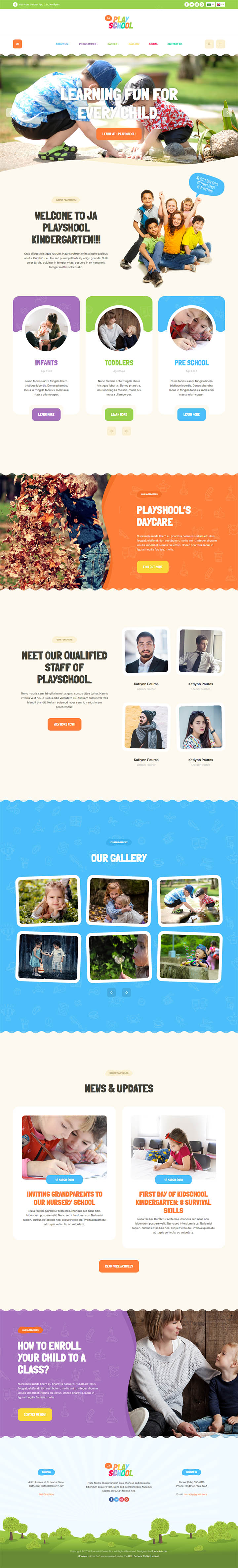 Joomla шаблон JoomlArt Playschool