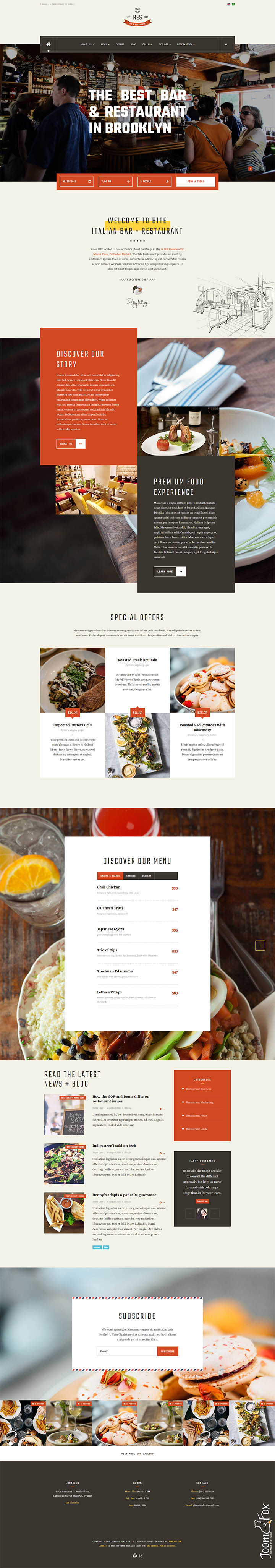 Шаблон JoomlArt Restaurant Joomla шаблон JoomlArt Restaurant