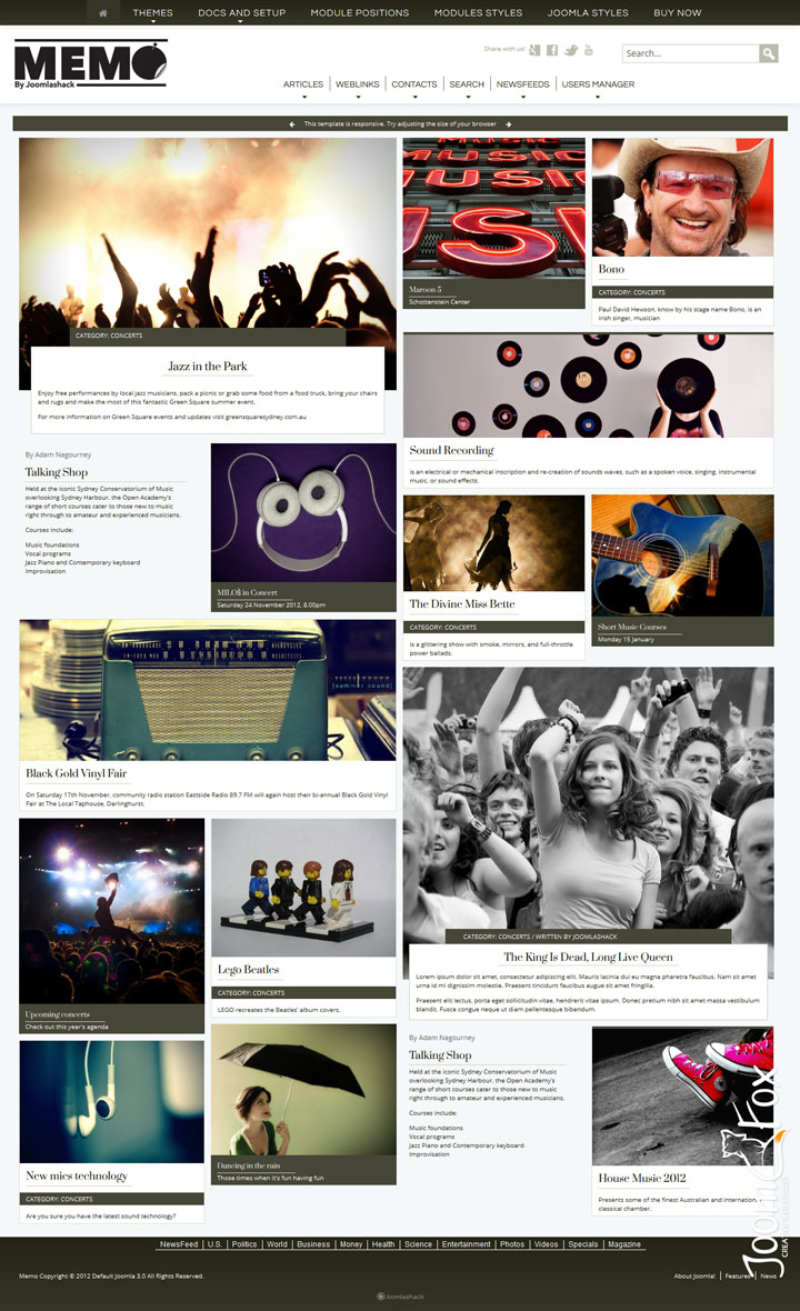 Joomla шаблон JoomlaShack Memo