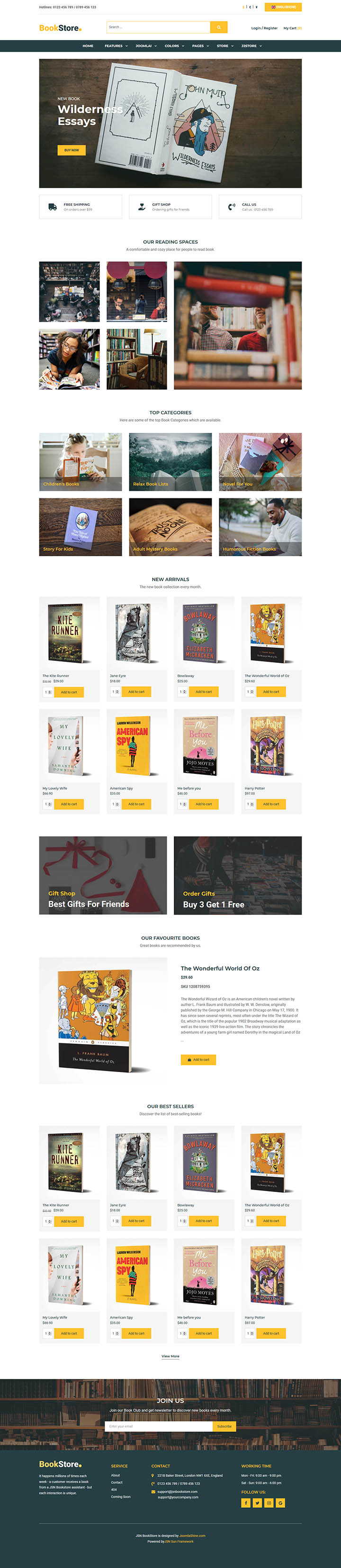 Joomla шаблон JoomlaShine BookStore