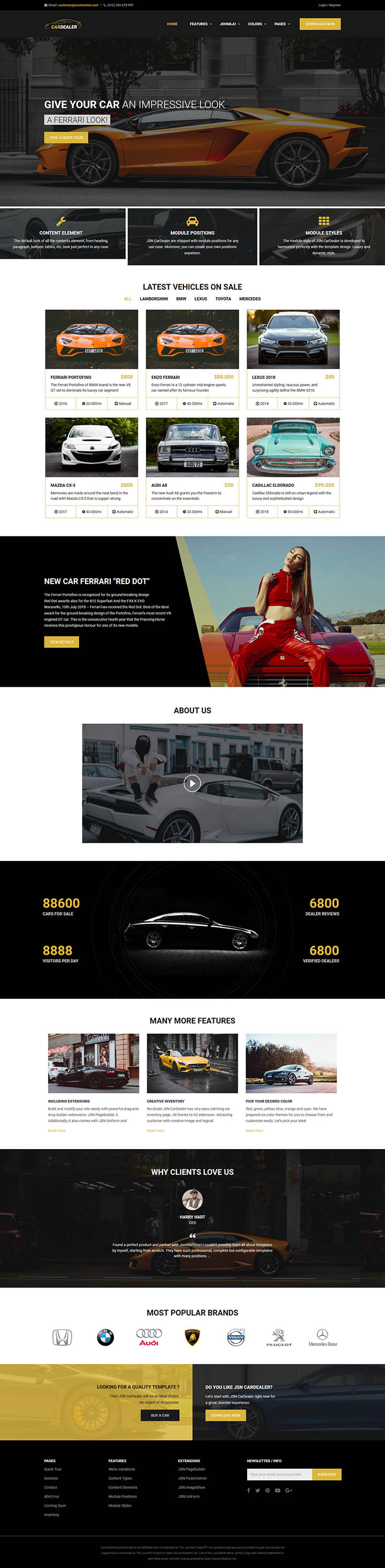 Joomla шаблон JoomlaShine CarDealer