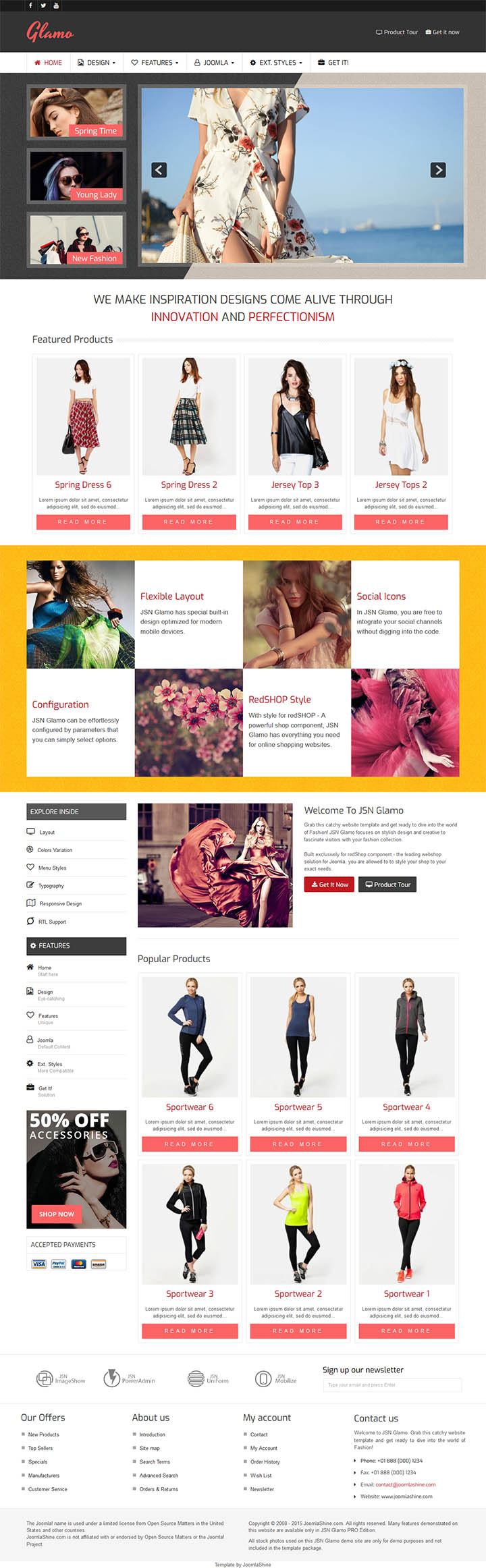 Joomla шаблон JoomlaShine Glamo 2