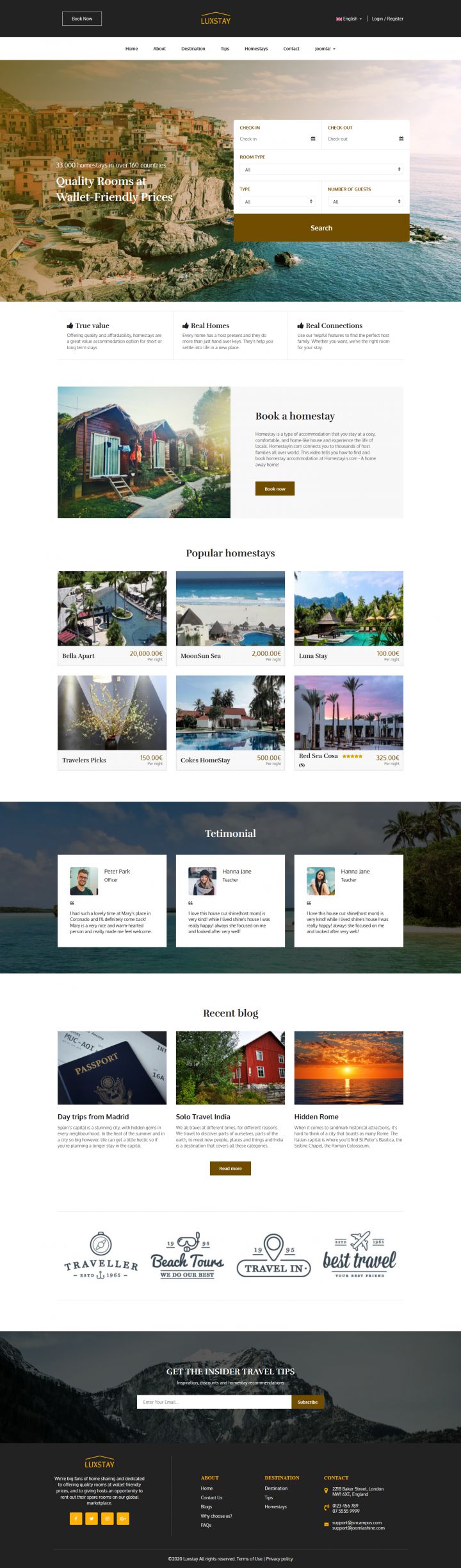 Joomla шаблон JoomlaShine Luxstay