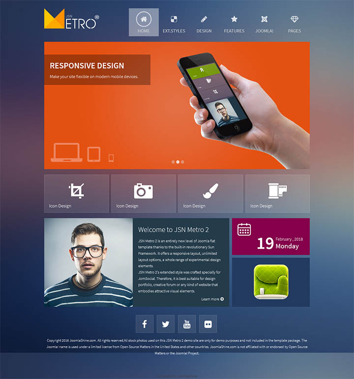 Joomla шаблон JoomlaShine Metro 2