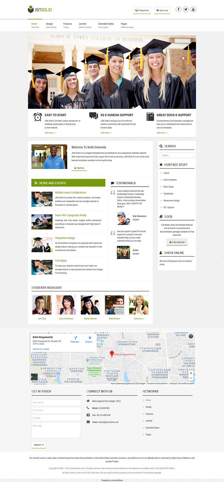 Joomla шаблон JoomlaShine Solid 2