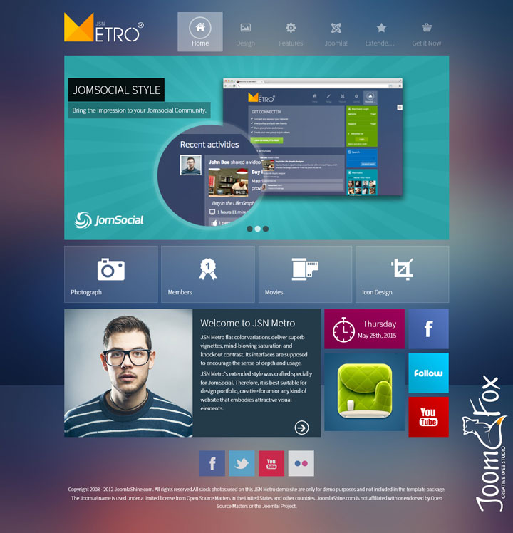 Joomla шаблон JoomlaShine Metro