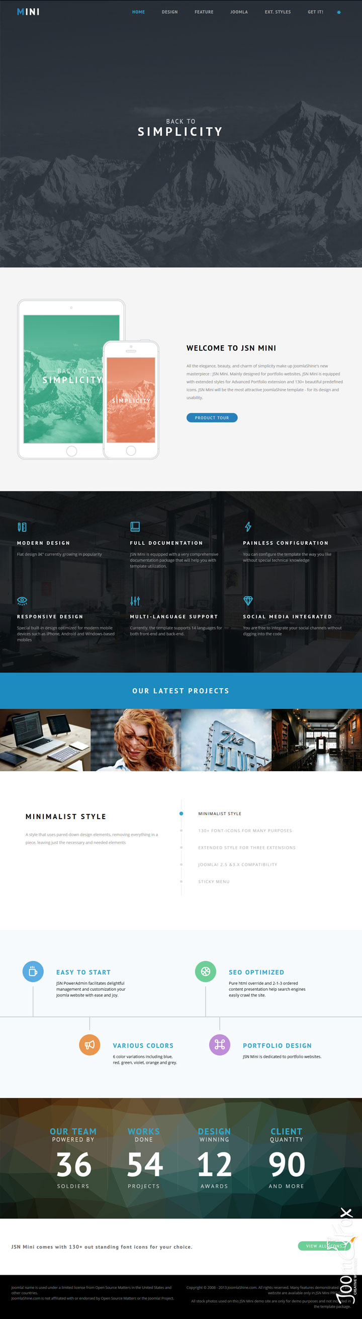 Joomla шаблон JoomlaShine Mini