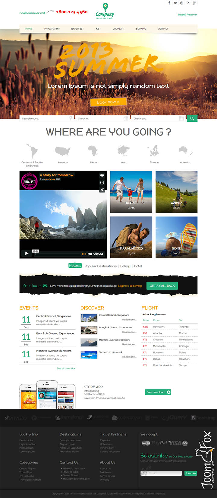 Joomla шаблон JoomlaUX Travel