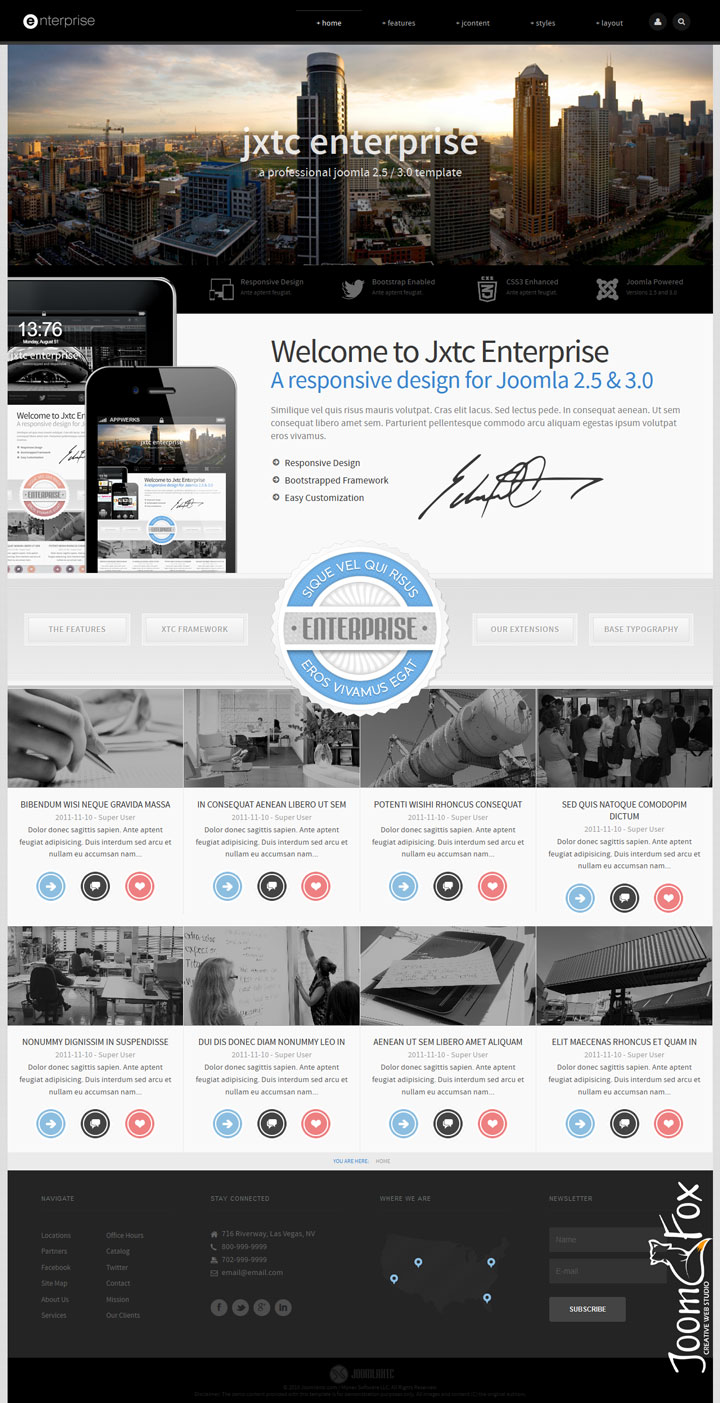 Joomla шаблон JoomlaXTC Enterprise