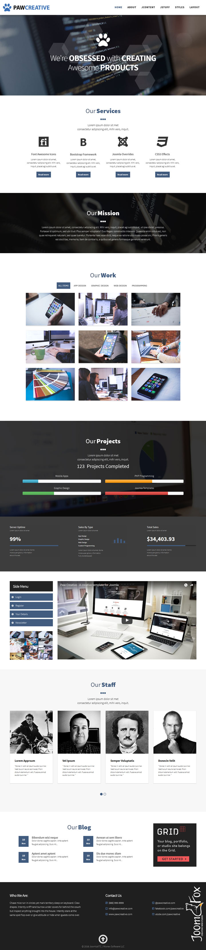 Joomla шаблон JoomlaXTC Paw Creative