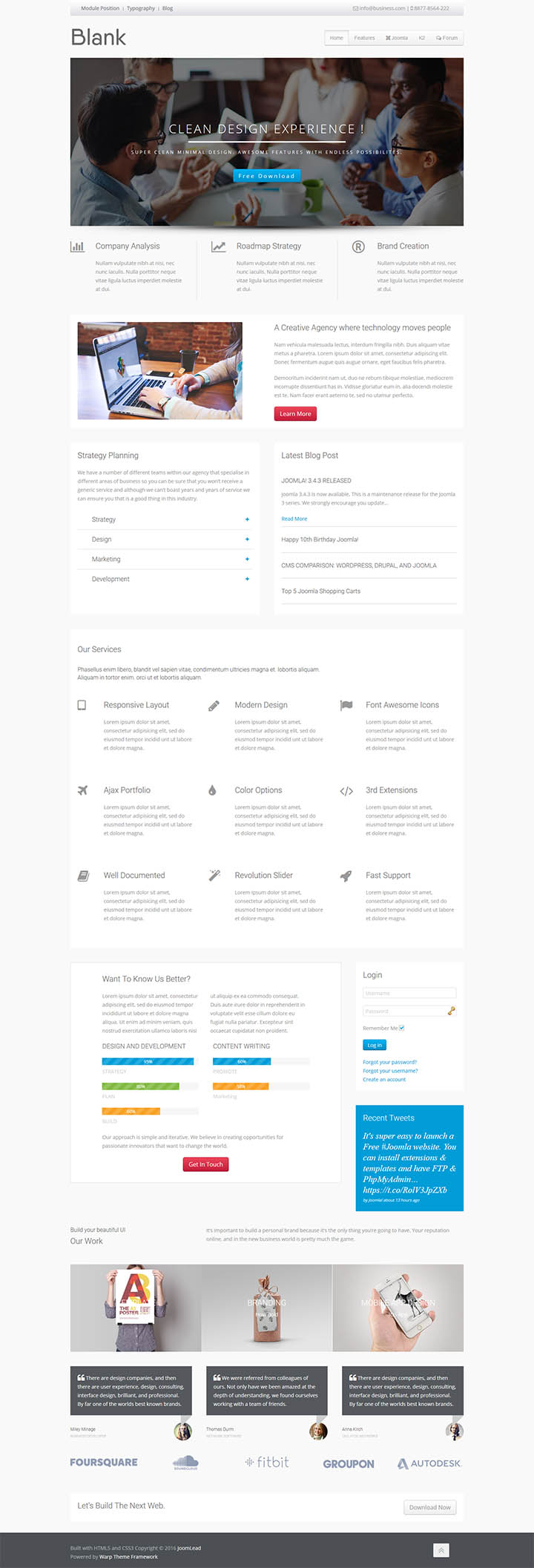 Joomla шаблон JoomLead Blank