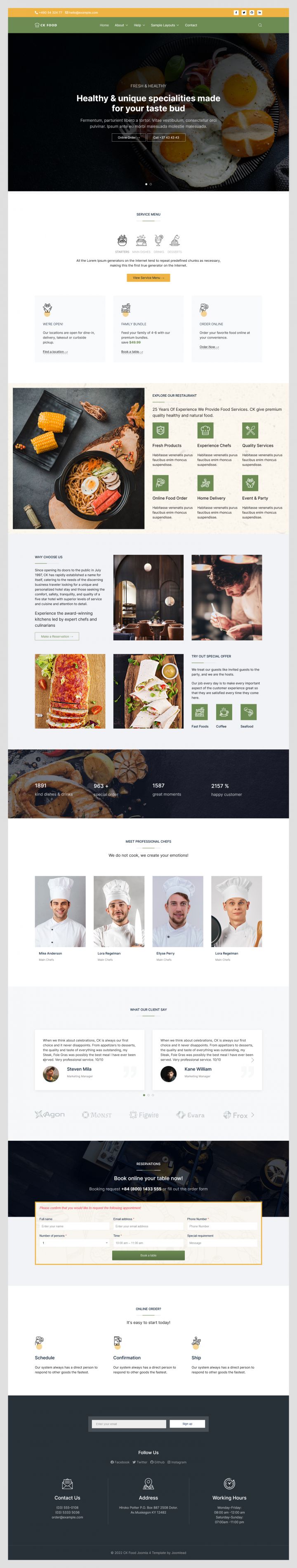 Joomla шаблон JoomLead CK Food