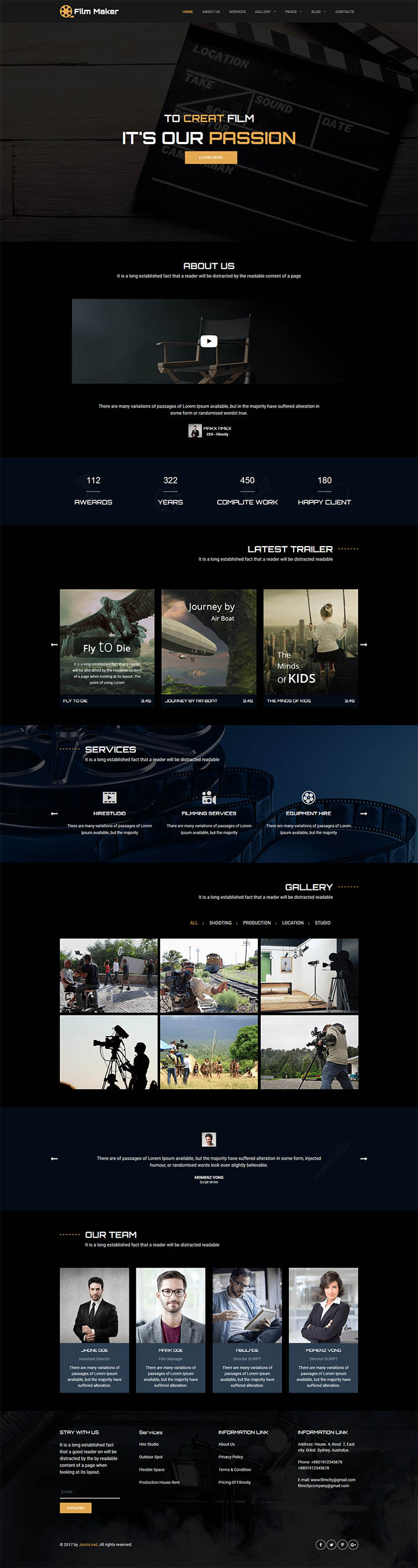 Joomla шаблон JoomLead FilmMaker