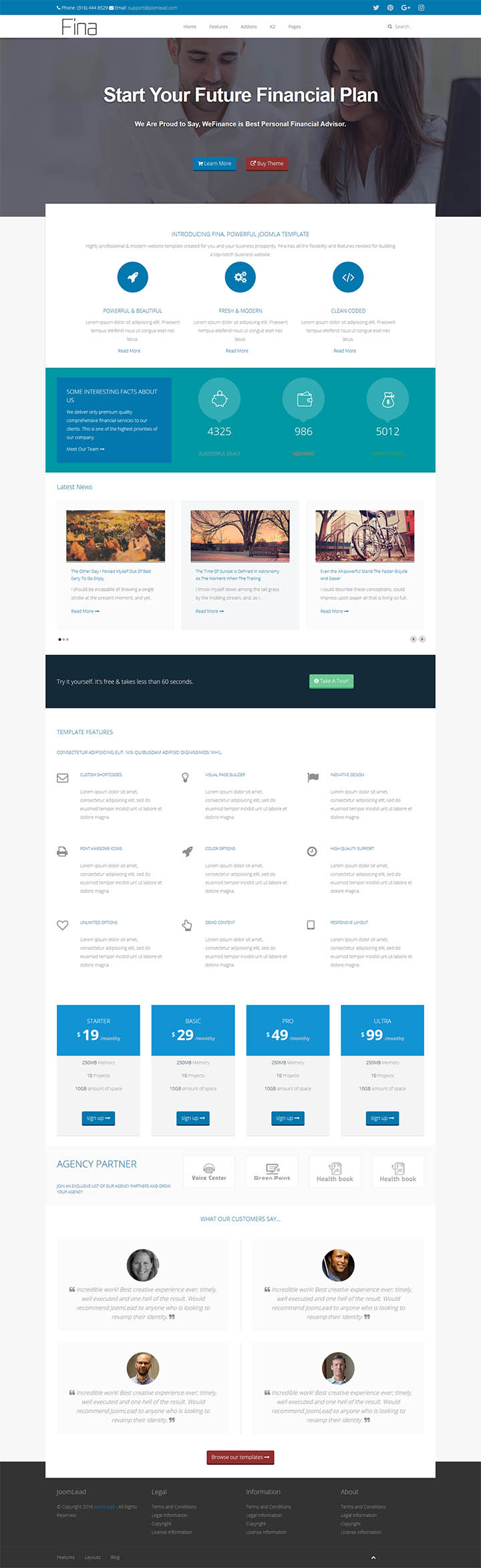 Joomla шаблон JoomLead Fina