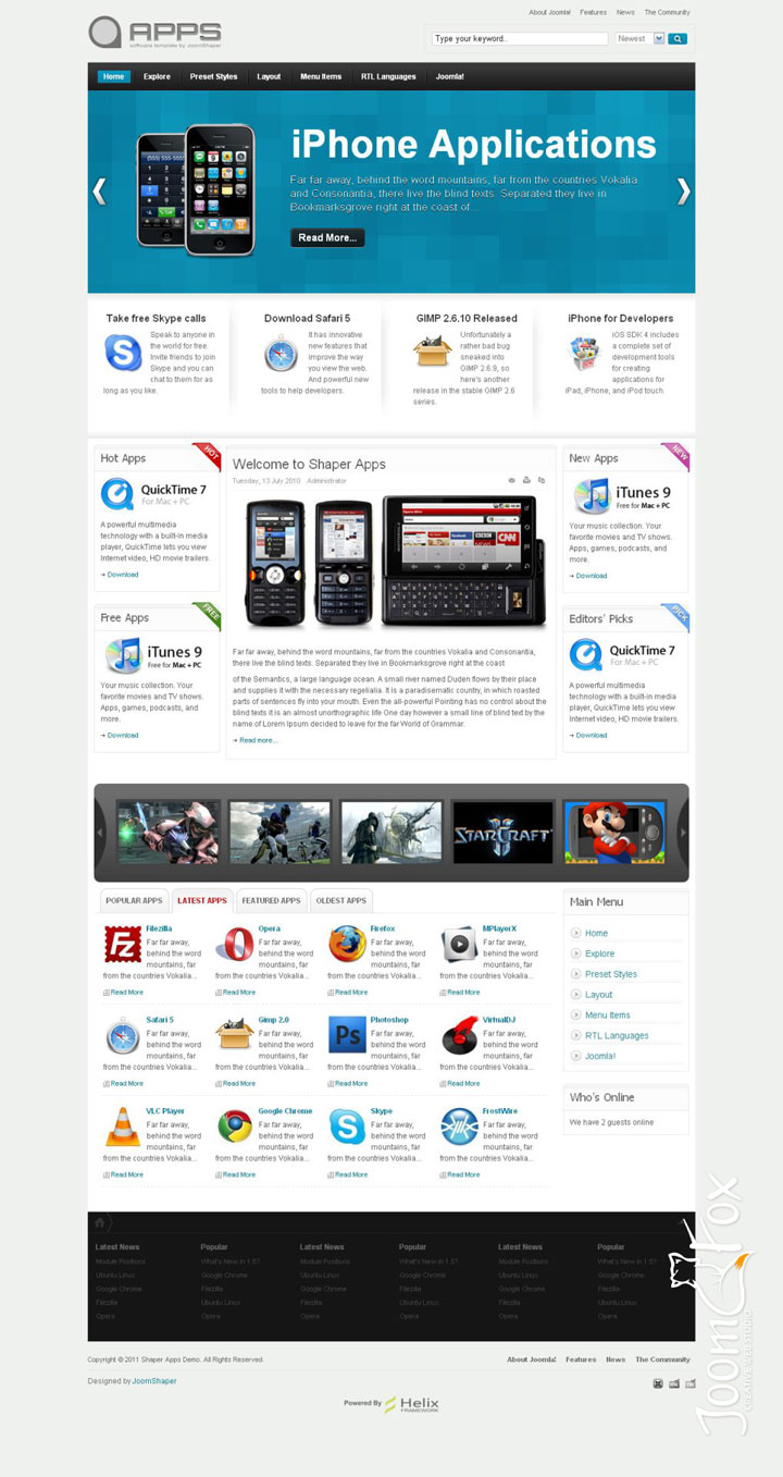 Joomla шаблон JoomShaper Apps