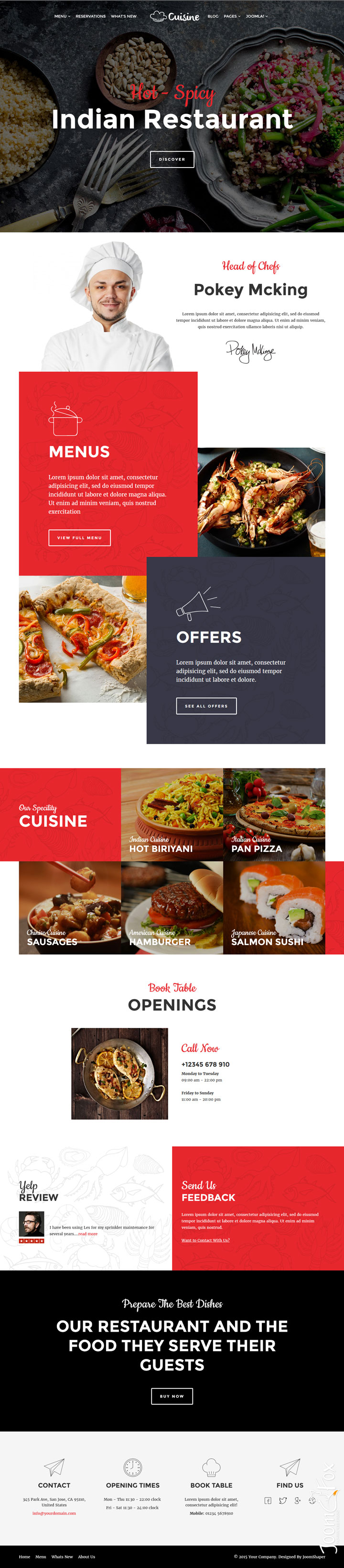 Joomla шаблон JoomShaper Cuisine