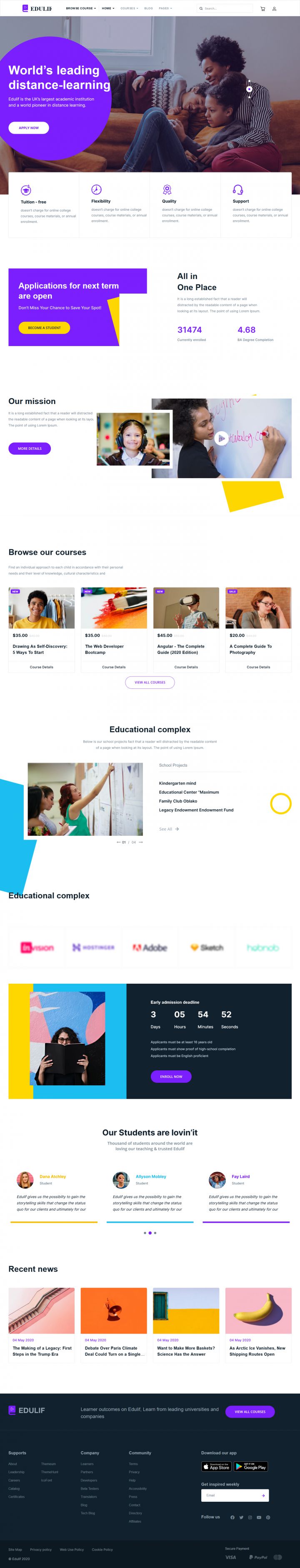 Joomla шаблон JoomShaper Edulif