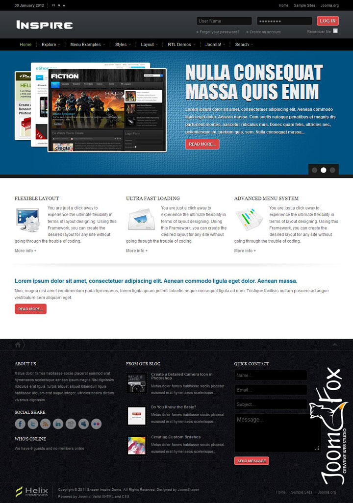 Joomla шаблон JoomShaper Inspire