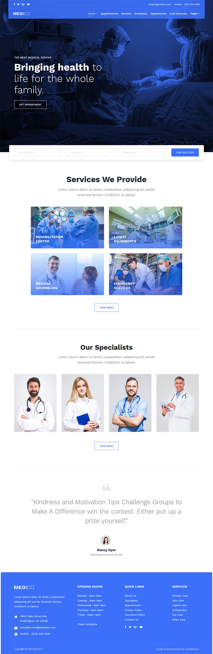 Joomla шаблон JoomShaper Medico