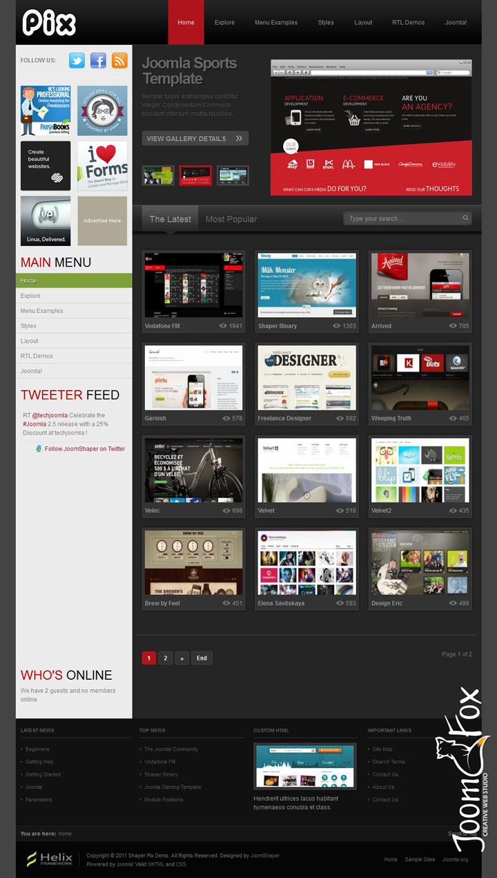 Joomla шаблон JoomShaper Pix