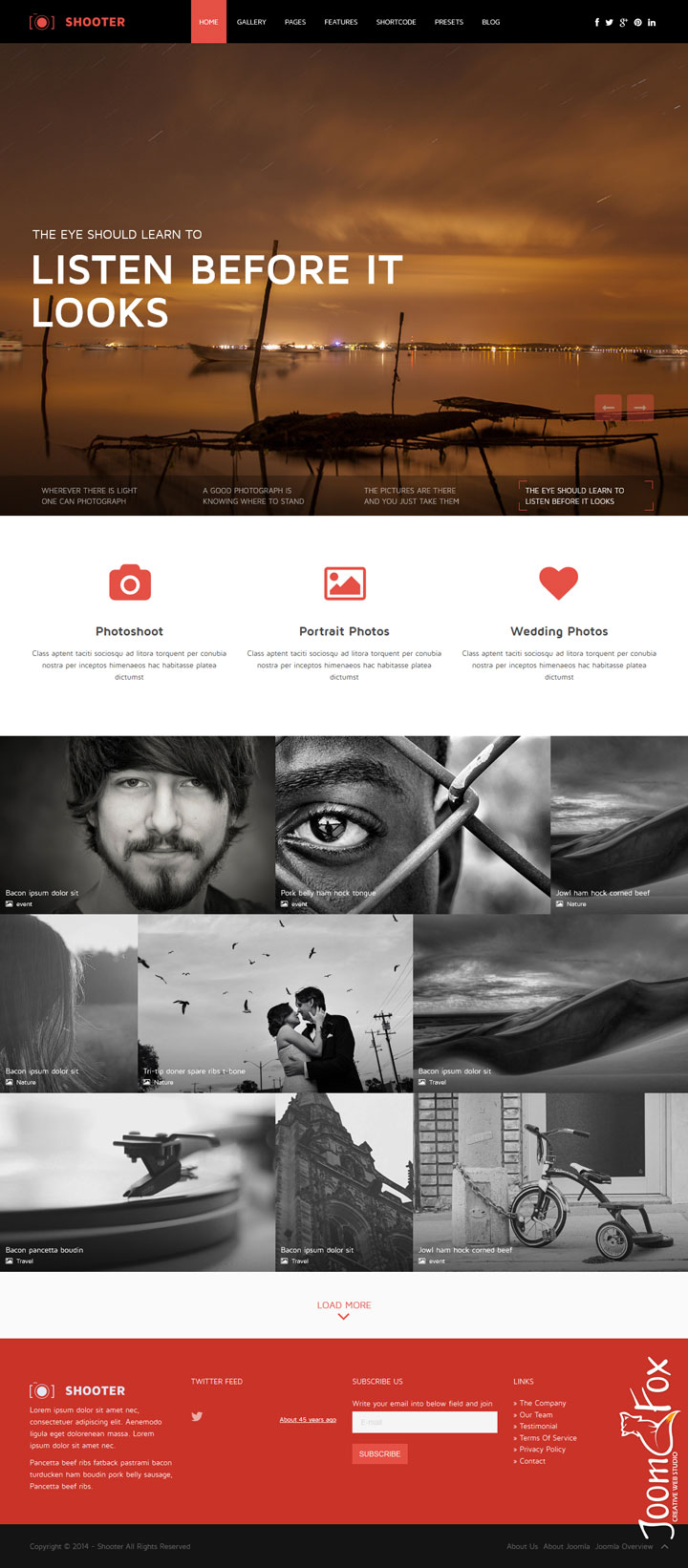 Шаблон JoomShaper Shooter Joomla шаблон JoomShaper Shooter