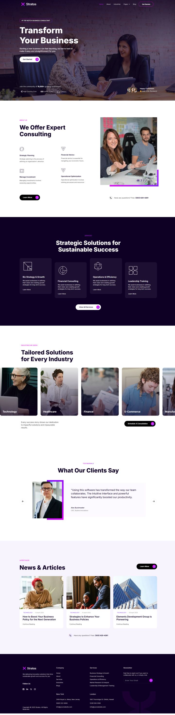 Joomla шаблон JoomShaper Stratos