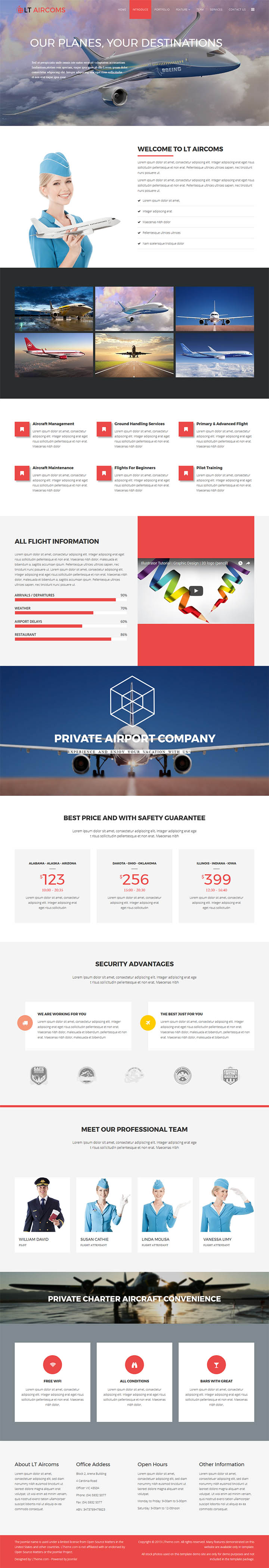 Joomla шаблон LTheme Aircoms Onepage