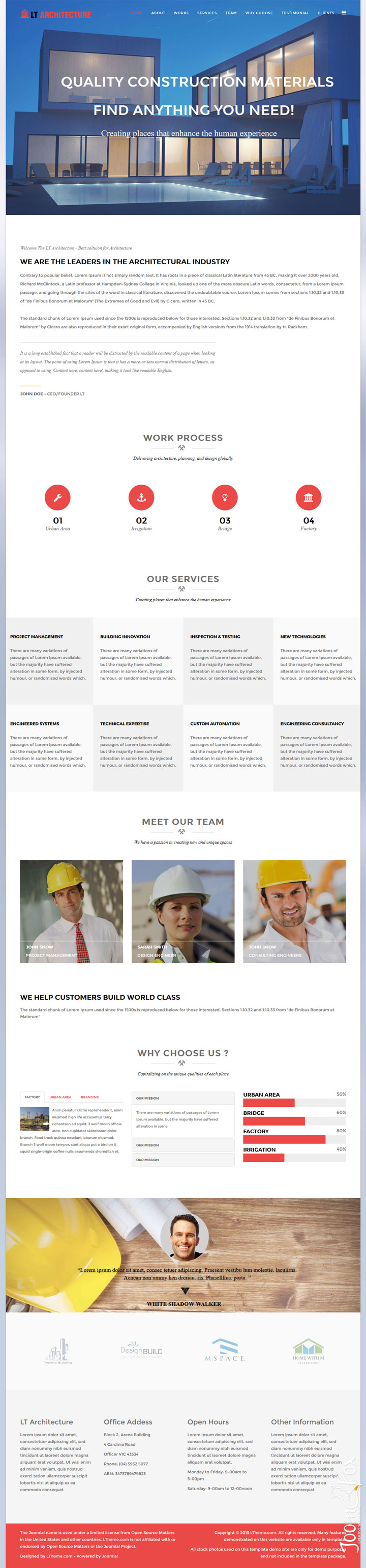 Joomla шаблон LTheme Architecture Onepage