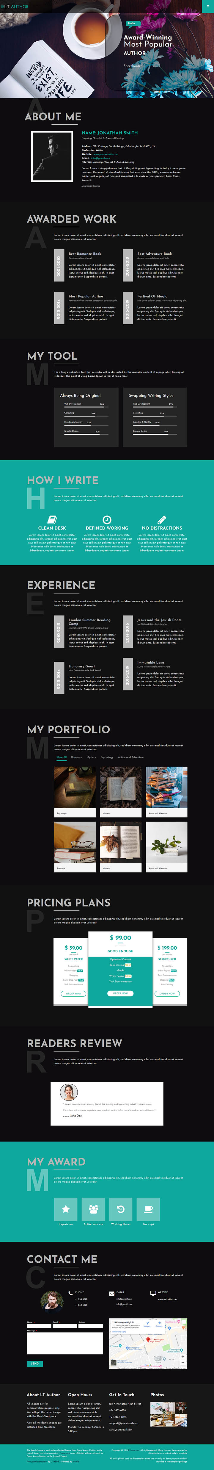 Joomla шаблон LTheme Author Onepage