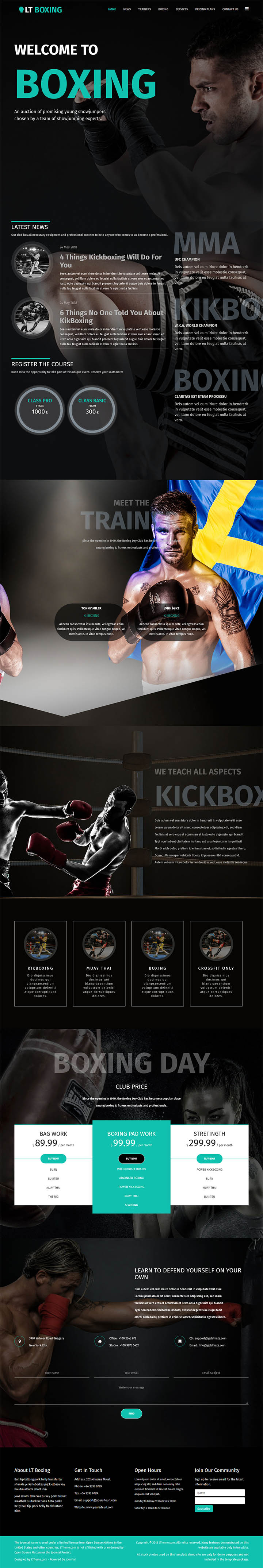 Joomla шаблон LTheme Boxing Onepage