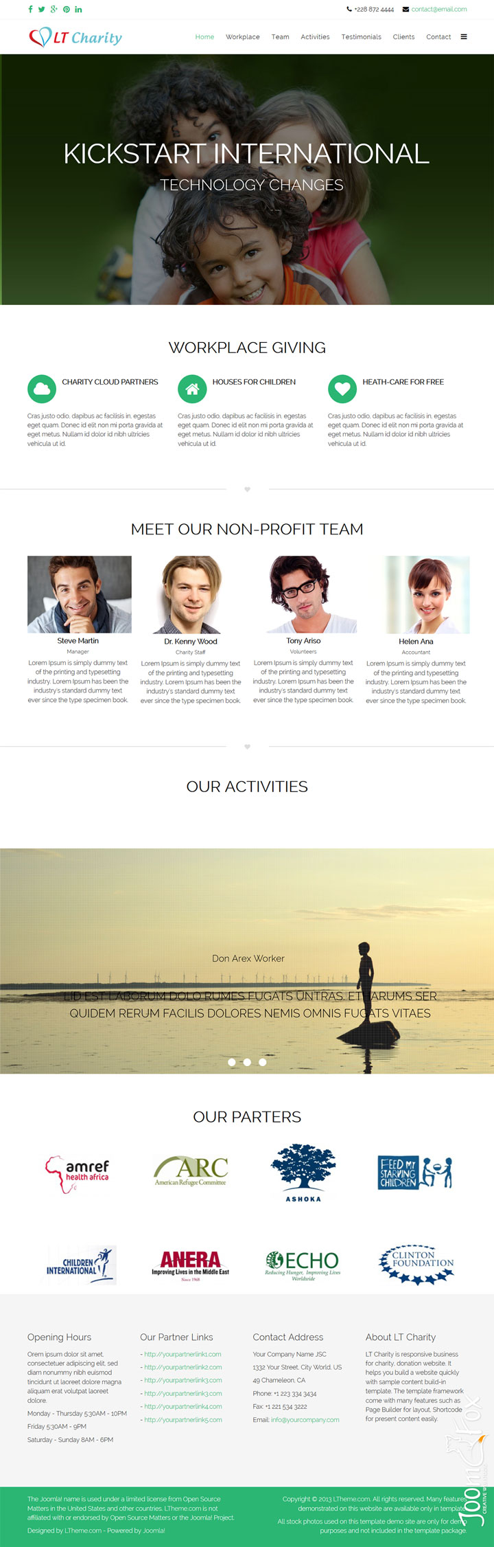 Joomla шаблон LTheme Charity Onepage