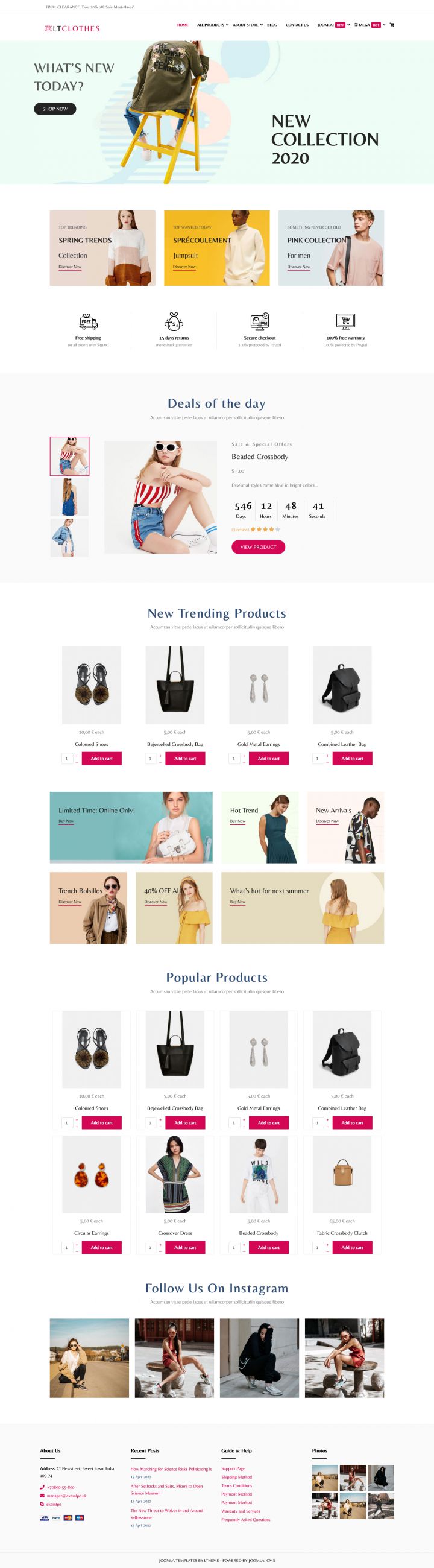 Joomla шаблон LTheme Clothes Shop