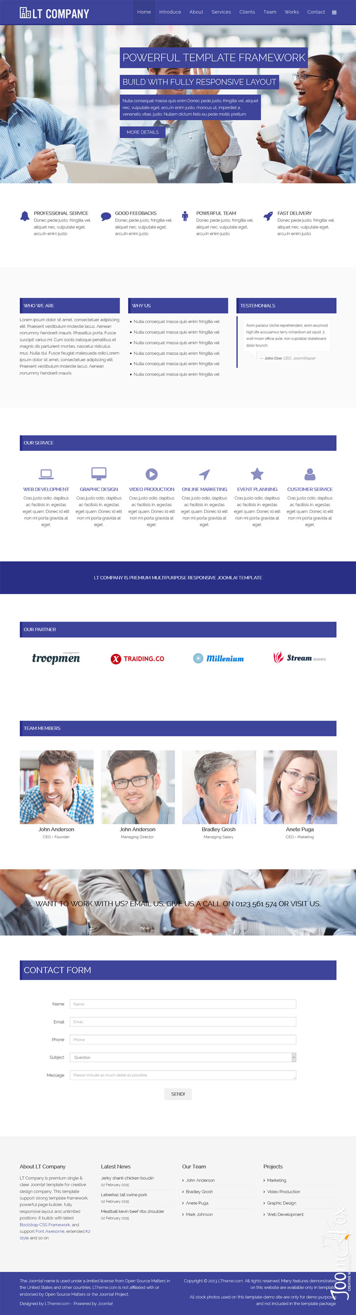 Joomla шаблон LTheme Company Onepage